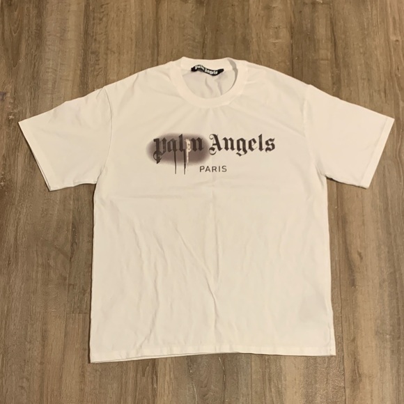 Palm Angels White Spray Graphic Tee